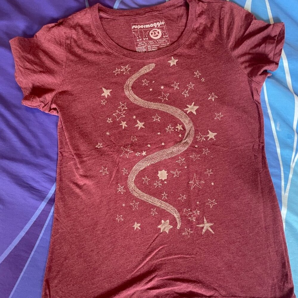 Supermaggie T-shirt, Snake and Stars, Size 2X (Runs Small)